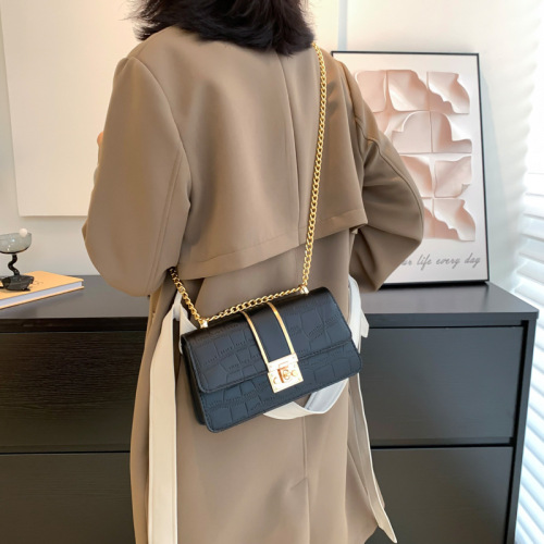 Bags armpit bag new autumn Korean fashion chain bag trendy texture casual stone pattern commuter shoulder bag