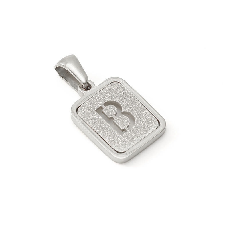 New fashion stainless steel English letter pendant factory wholesale pressure sand letter titanium steel 18k commuter Joker