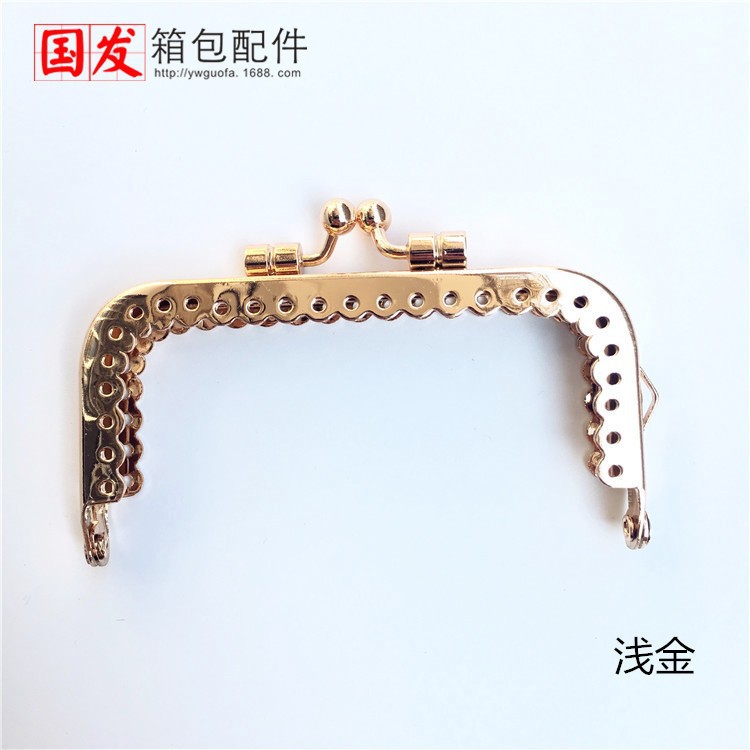 8.5CM cuadrado de encaje brillante carro piezas de oro boca clásica bolsa de oro boca