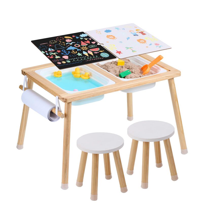 Customized Wooden Children's Table, Multi-Functional Activity Table with Storage Box, Children's Sand and Water Table, Game Table, Toddler Sensory Table