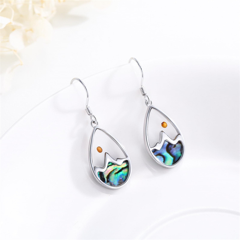Charming Color Jewelry Simple Jewelry Stainless Steel Earrings Women's Mustard Seed Abalone Shell Hook Earrings Faith Jewelry