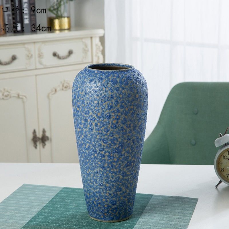 Jingdezhen nuevo jarrón de cerámica china planta maceta de flores de cerámica vintage flor seca sala de estar decoración moderna simple estricta