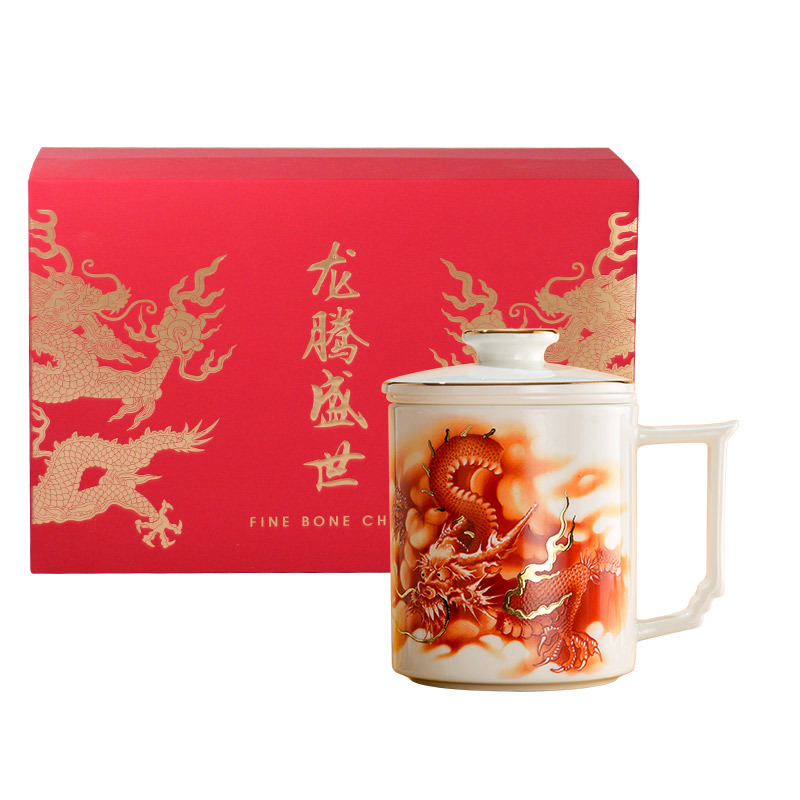 Taza de porcelana de hueso taza de separación de té taza de cerámica taza de porcelana con filtración taza de regalo taza de regalo logotipo personalizado