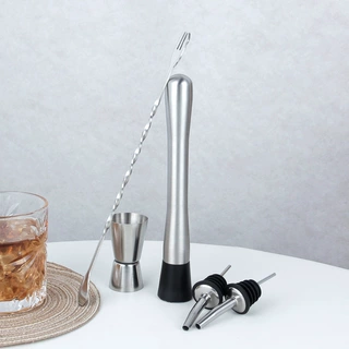 鸡尾酒调酒工具不锈钢酒具套装碎冰棒搅拌勺酒吧配件便携