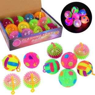 Flash two-color Thorn ball children's flash ball with rope night market with whistle luminous massage ball wholesale football Volleyball