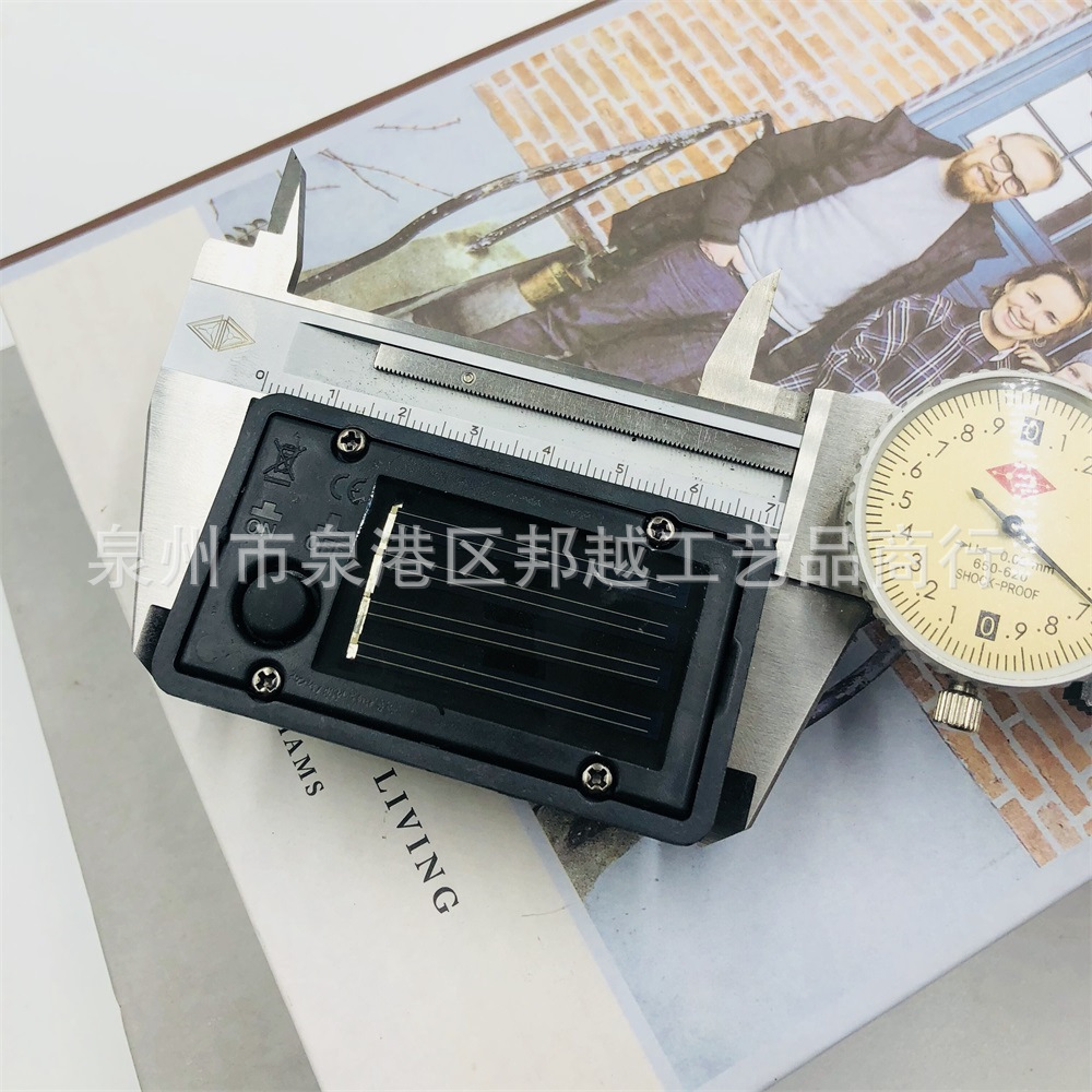 Solar light rectangular battery box accessories, plastic square LED light 4X7CM, ceramic/ironwork accessories