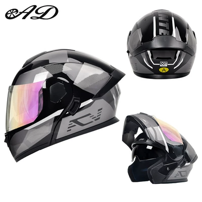 Seasons, Electric Vehicle Safety Helmet, Flip-Up, Motosiklet kaskı (dəbilqə) - dot3c-black-blade-colorful-mirror-hd-mirror-m-size-55-56cm
