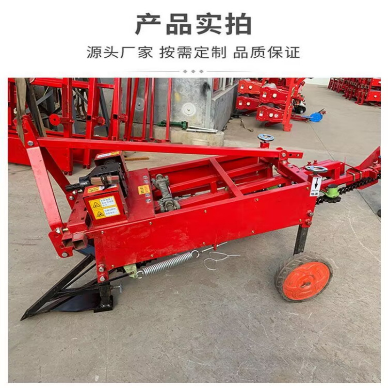 家用小型手扶花生收获机 四轮后置一轴传动收花生机械 夹链收获机