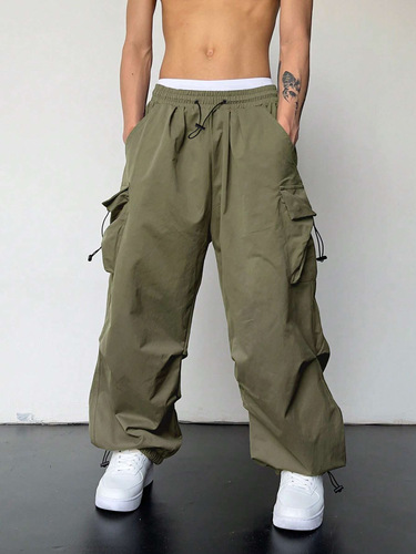 Cross-border Japanese-style pants for men: high-street trendy brand, loose-fit straight-leg workwear pants, couple's sports and casual tactical pants.