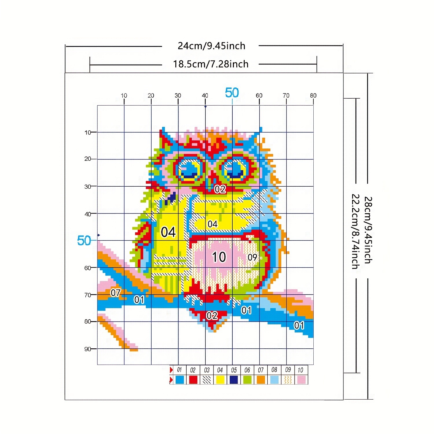 Bolsa de material hecho a mano de bricolaje de punto de cruz de comercio exterior búho con bufanda adorno de sala de estar de estilo europeo animal de dibujos animados image 5