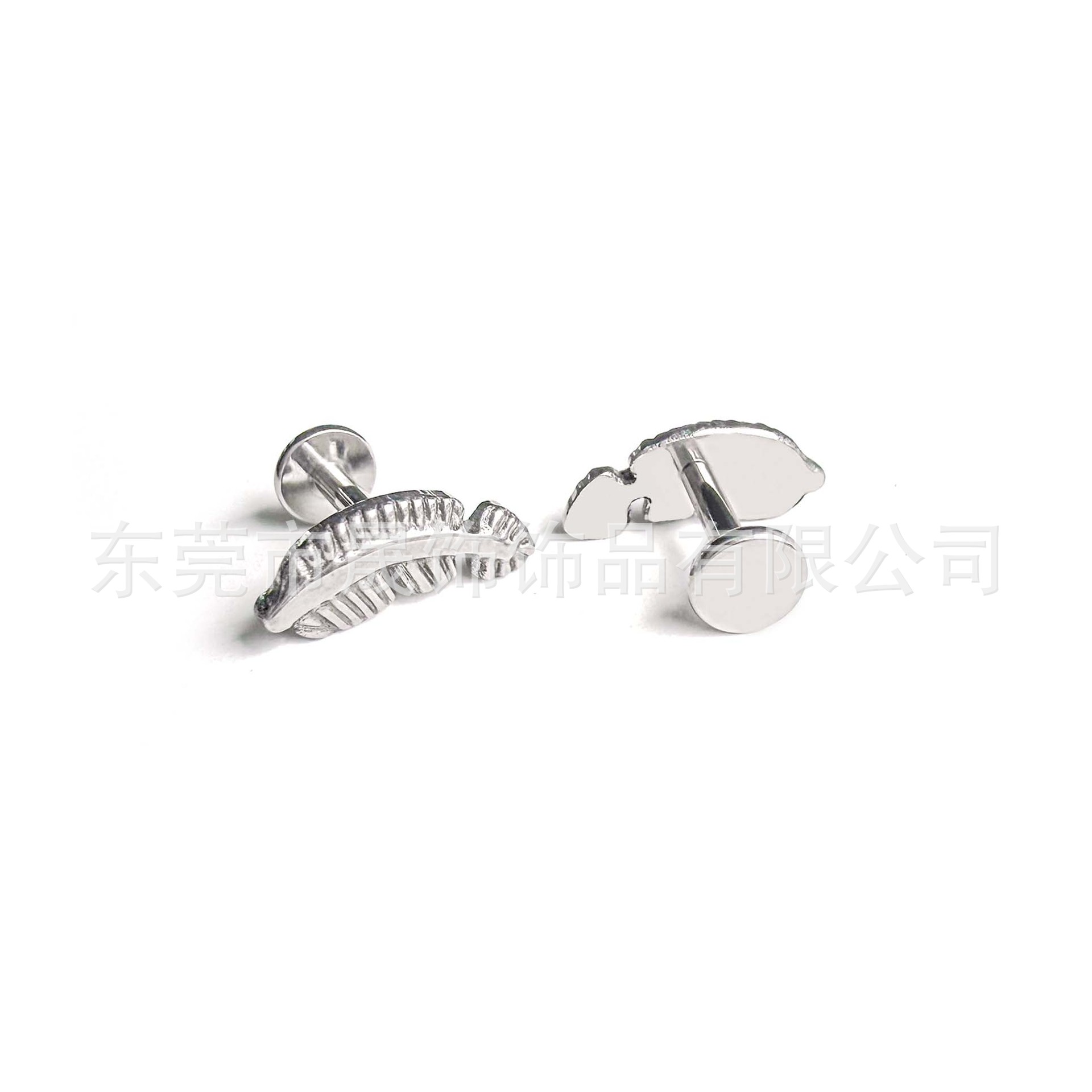 F136 Titanium Feather Ear Stud Helix Cartilage Stud G23 Implant Grade Titanium 内牙 Thread Labret Stud Cartilage Piercing Jewelry Ear 饰