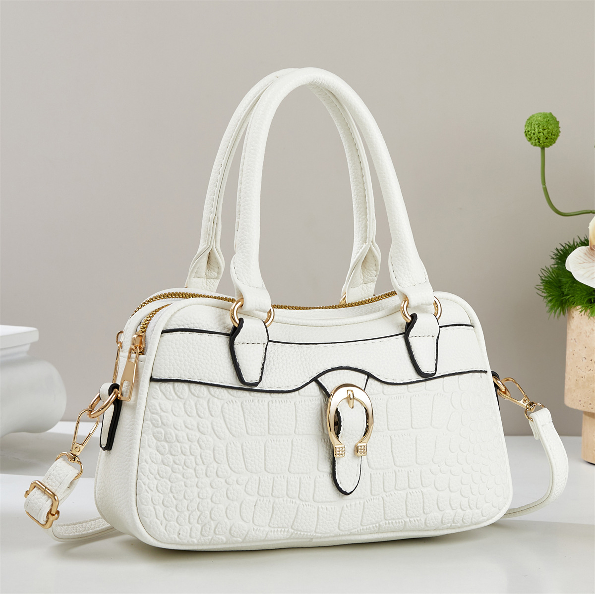 Diseño de piedra temperamento bolso de mano atmósfera casual bolso de hombro de moda bolso de mano de viaje