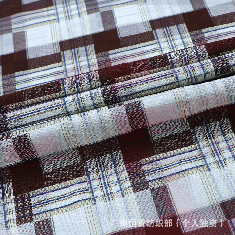 新款色织立体格子面料 时尚男女衬衫楼梯格子面料 靠垫装饰格纹布