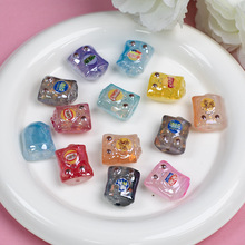 鼎奕电镀树脂卡通零食袋直孔珠子串珠diy手链钥匙扣材料散珠配件