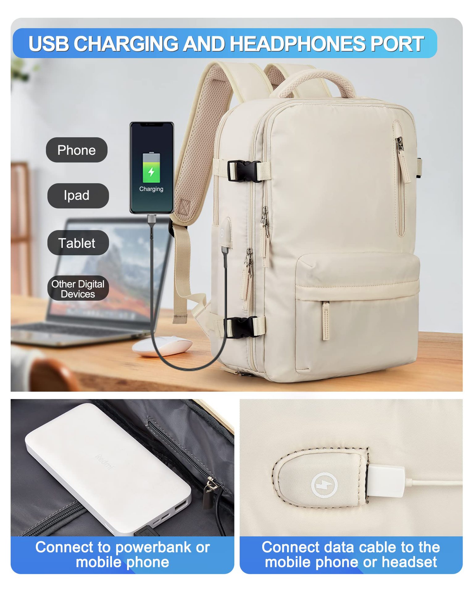 1875g Weight Nylon Lining Material Zipper Closure Type Double Shoulder Straps Strap Type Functional Backpack Bags Type Travel, Daily Occasion Nylon Material Women's Backpack Backpack Solid Color Pattern All Seasons Season Unisex Gender Streetwear Style Square Shape Solid Color Travel Daily Women's Backpack 29