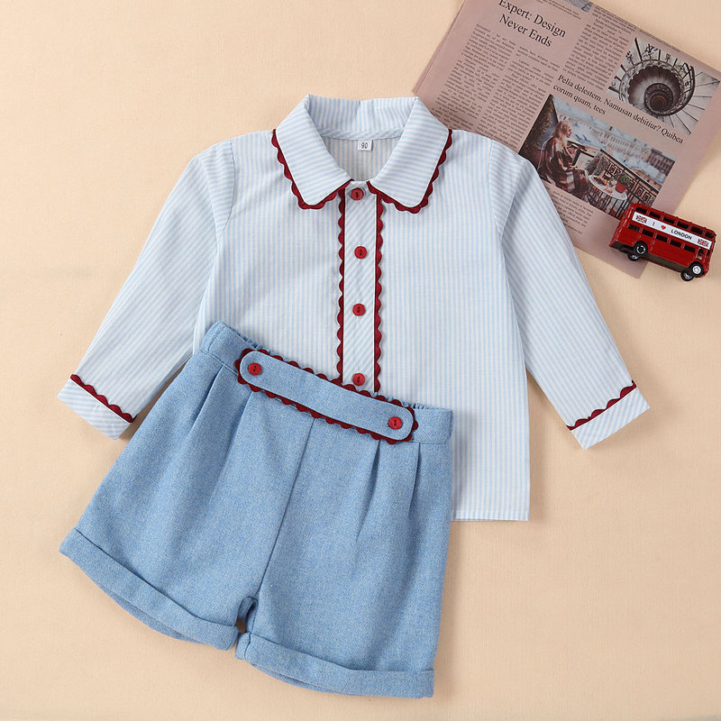 Boys' Suits, Kidsren's Guangzhou Clothing, Long-Sleeved Shirts, Shorts, Birthday and First-Year-Old Dresses, Baby Clothes, New Autumn Clothes