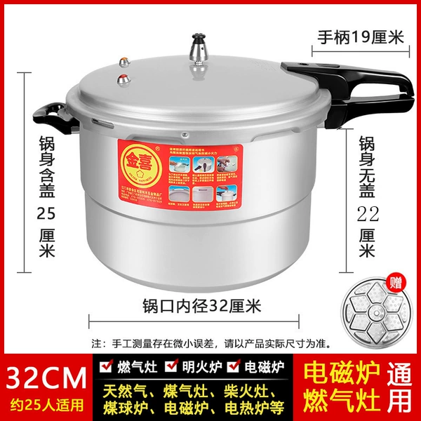 32CM induction cooker with gas for general purpose (serves about 25 people) 17 liters, original rubber ring and steam grid included