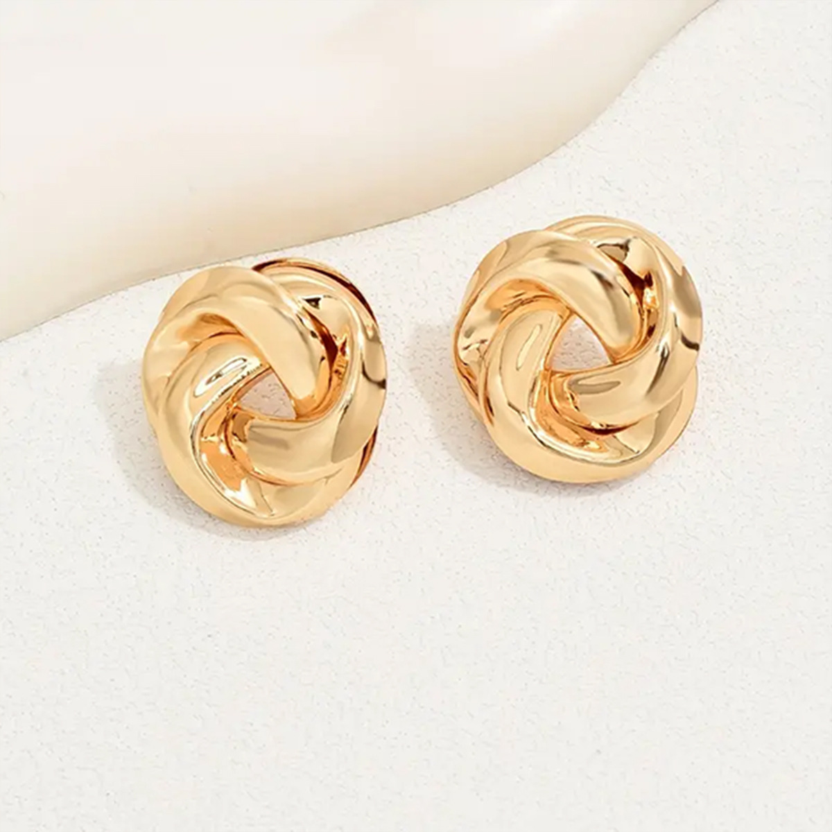 Verdrehte Form, modische, einzigartige Ohrringe, kreativ, vielseitig, elegant im Retro-Stil_voghion.com