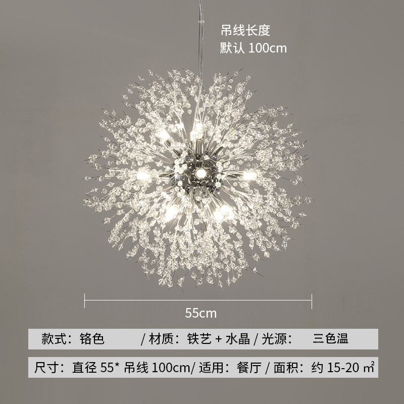 Lámpara de Araña de Diente de León, Moderna y Minimalista, para Dormitorio, Comedor, Tienda de Ropa, Lámpara de Cristal, Iluminación de Moda en Internet