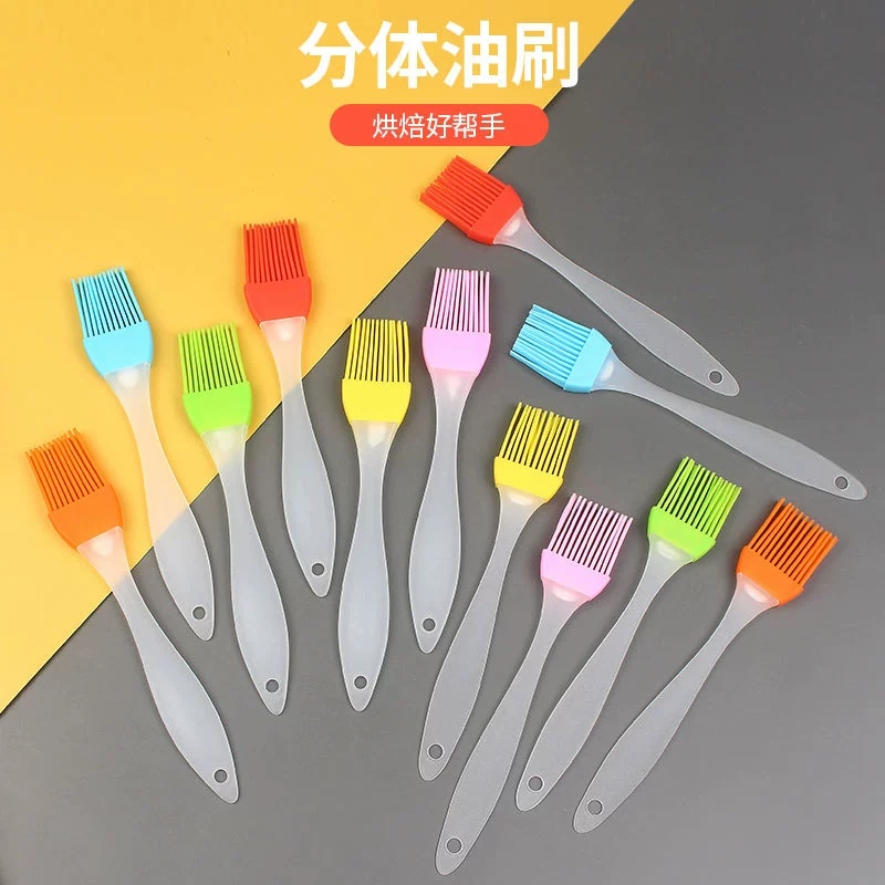 Силиконовая щетка Маленький Размер раздельная Безворсовая щетка для приправ для барбекю, термостойкая щетка для выпечки, фабрика в наличии оптом