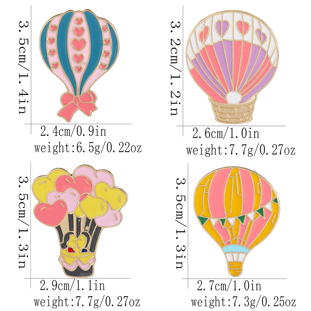 12g Weight IG Style Pin Balloon Alloy Enamel Plating Unisex Brooches