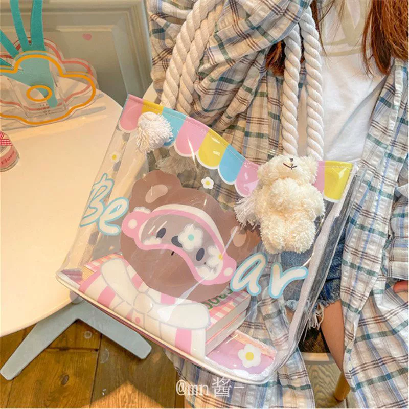 Сумка желе креативная сумочка ins милая ниша прозрачная плавательная большая емкость ПВХ водонепроницаемая сумка на плечо