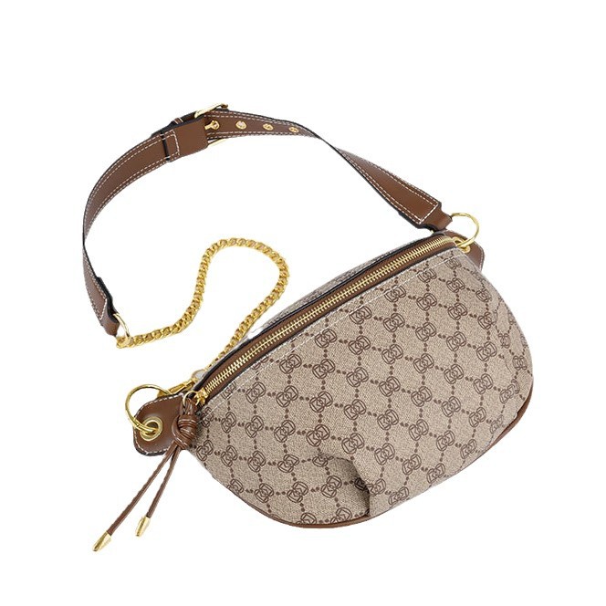 2024 nuevo bolso de pecho retro, temperamento impreso, bolso de bola de masa de media luna, bolso de hombro de gran capacidad, bolso de mensajero, bolso de mujer