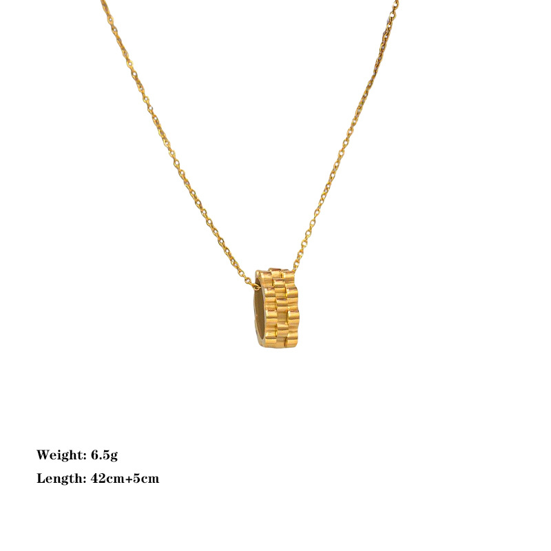 Edelstahl 304 18 Karat Vergoldet Einfacher Stil Überzug Gang Ohrringe Halskette display picture 1