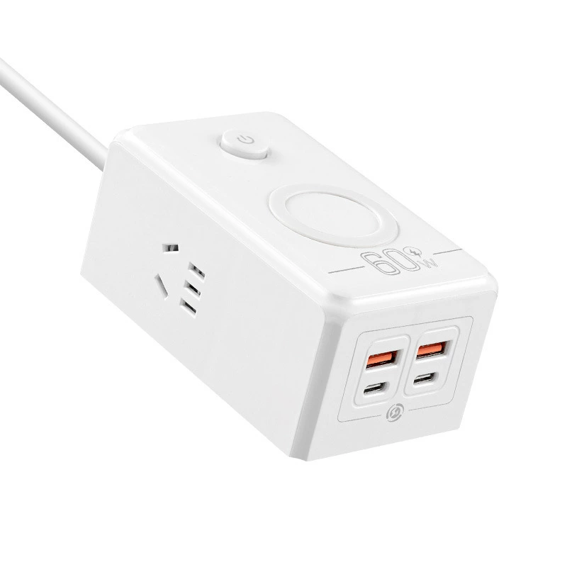Smart charging board K30/K60, USB + Type‑C, 30W–60W, optional wireless pad, 0.8/1.8/2.8 m
