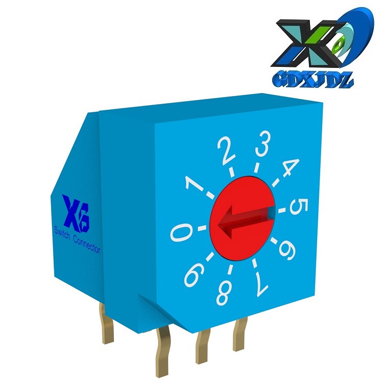 侧插6脚旋转开关侧拨 10位旋转拨码开关 旋转DIP开关旋转编码开关