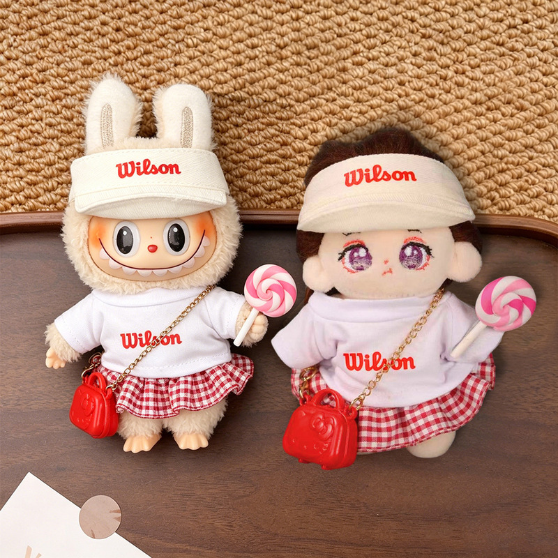 Summer New Model 17cm Labubu Doll Clothes for the First, Second, and Third Generations, High-Energy Labubu Vinyl Figures with Sporty Outfits Summer New Model 17cm Labubu Doll Clothes for the First, Second, and Third Generations, High-Energy Labubu Vinyl Figures with Sporty Outfits
