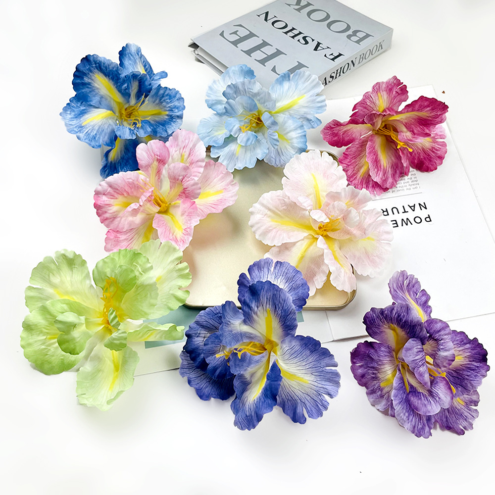 Simulación de flores Alice Iris cabeza de flores DIY Monet estilo de flores falsas tocadillo de flores material de paquete de accesorios de fotografía