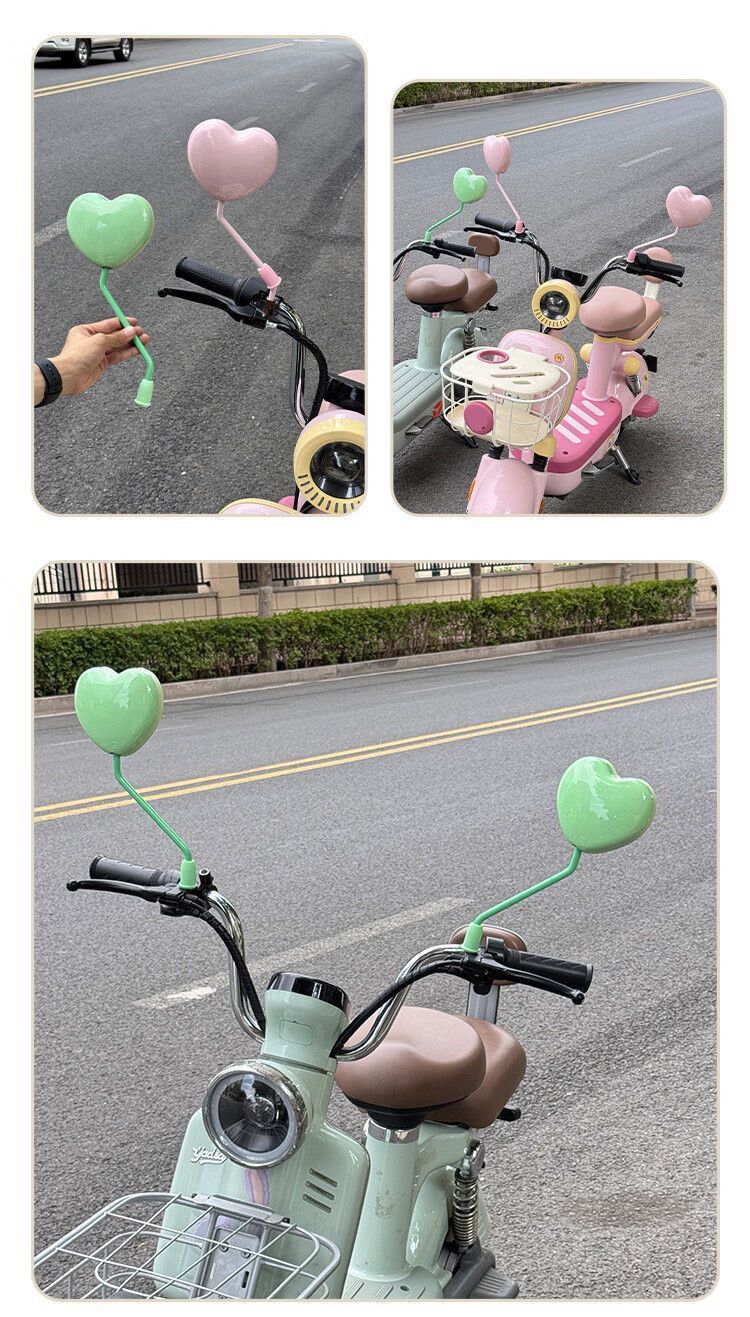 Electric Vehicle Heart-Shaped Rearview Mirror