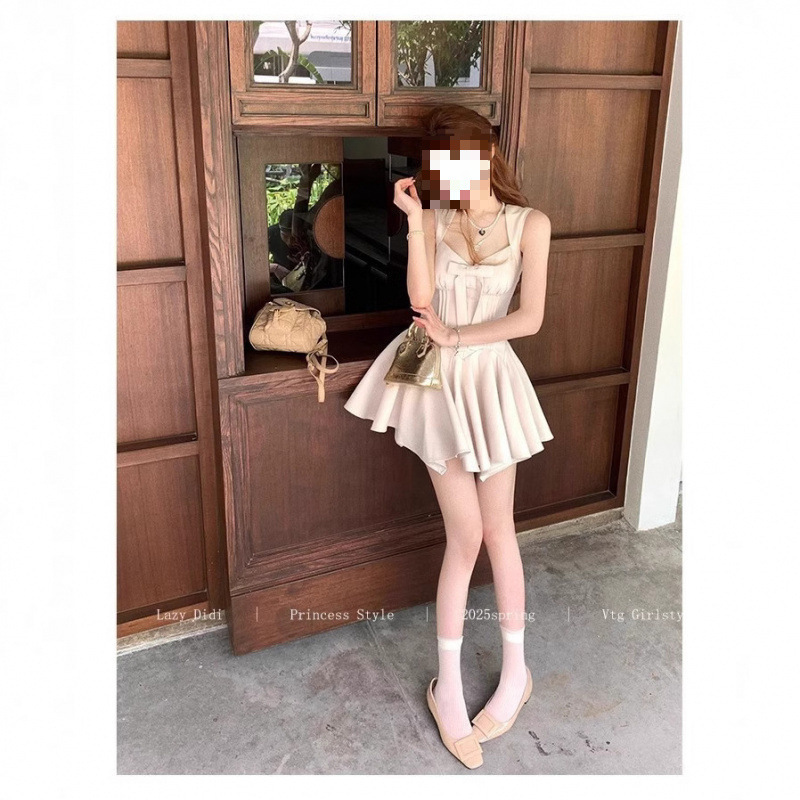 在庫あり Lazy Didi Rose Life 4m スカート プリンセススカート リボン付き ノースリーブ ウエスト シャツ|undefined