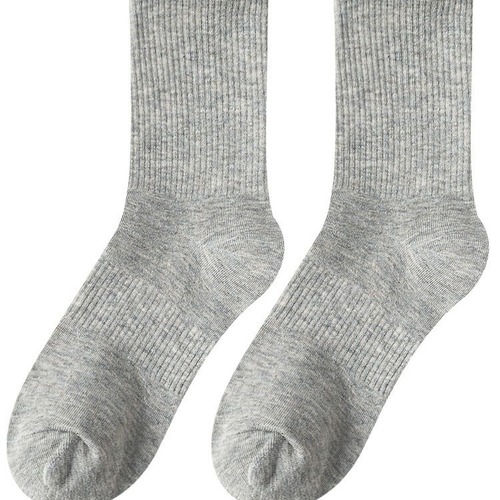 White Socks Unisex Mid-Calf Spring and Autumn Cotton Socks Summer Series Solid Black Short Socks Autumn and Winter Ins Trend Long Socks for Men