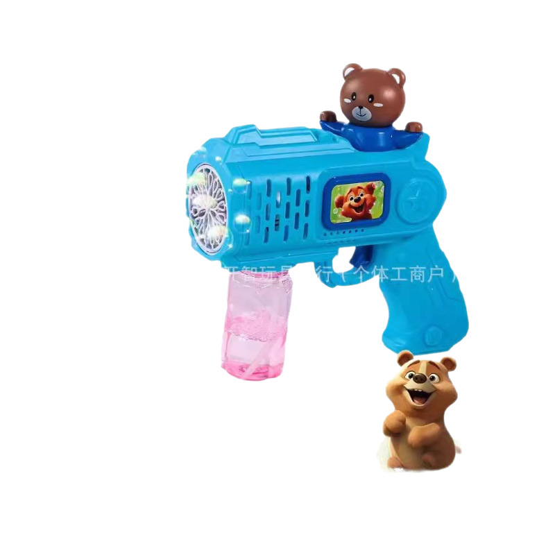 Nueva máquina de soplado de burbujas transfronteriza, rojo automático, pistola de mano para niños, juguetes automáticos para niños y niñas