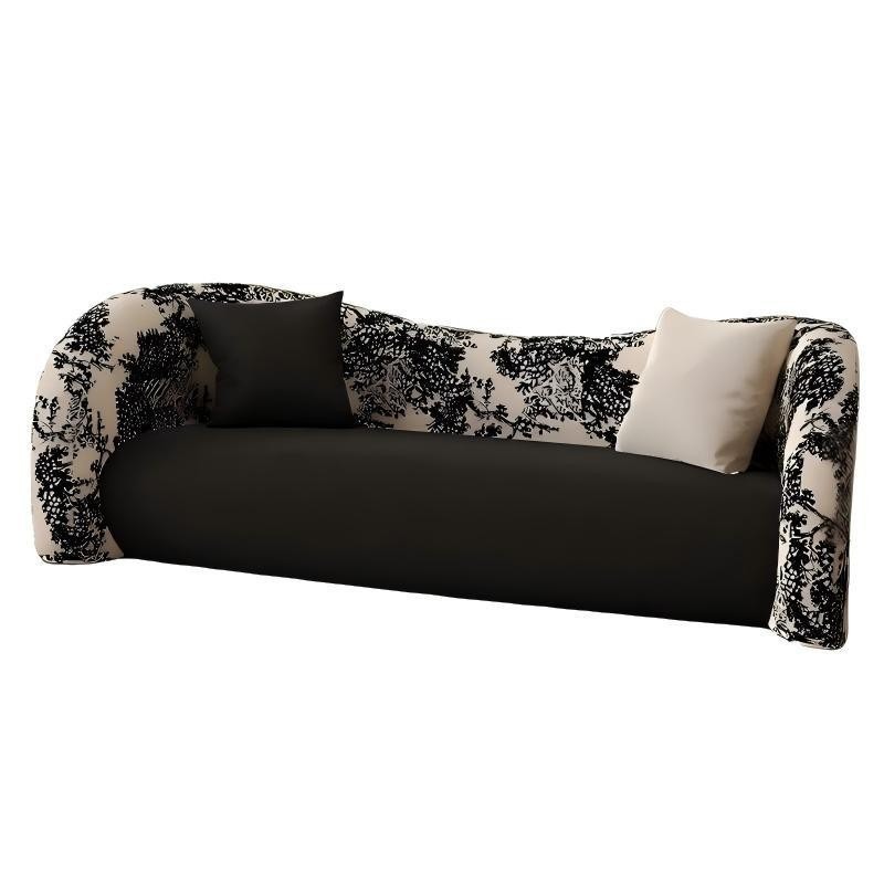 Retro negro lujoso sofá curvo sala de estar pequeña tienda de ropa simple salón de belleza sala de descanso negociación recepción