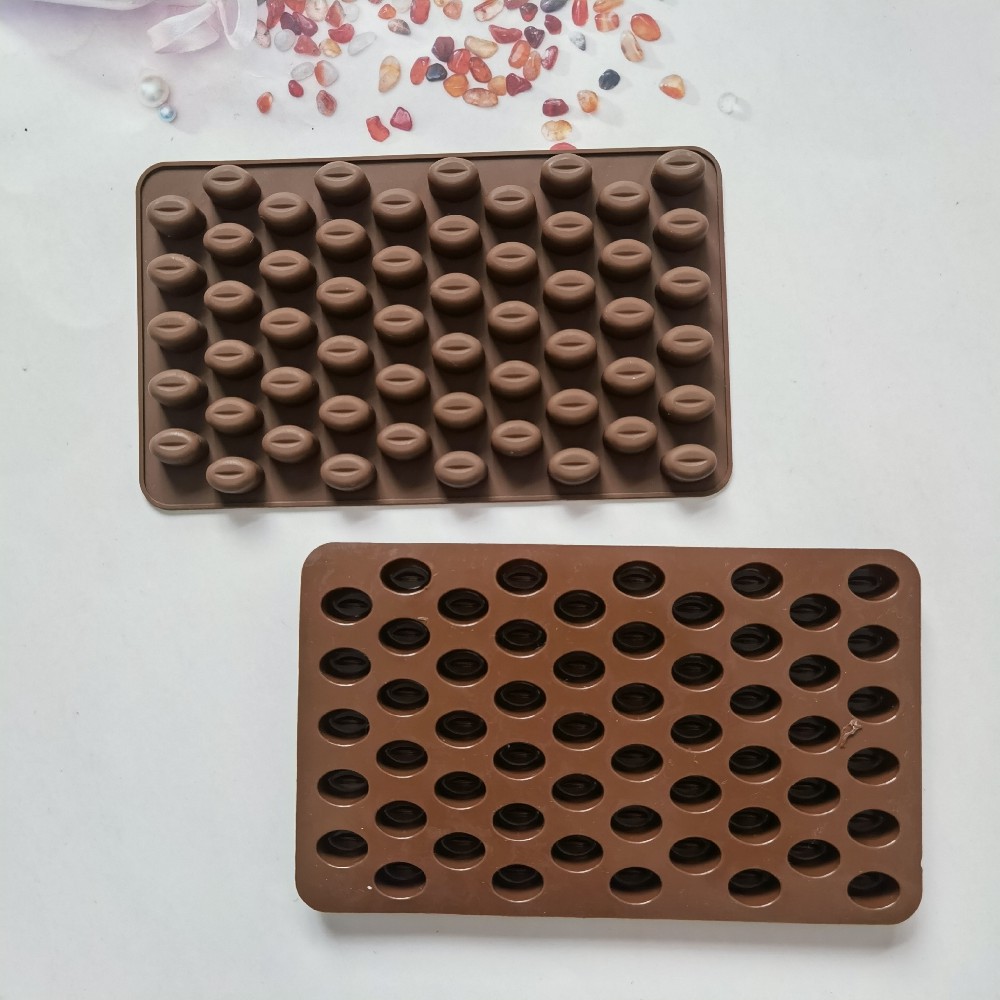 Silicone 55 granos de café 321 molde de chocolate helado gelatina pudín jabon molde de pastel herramientas de horneado