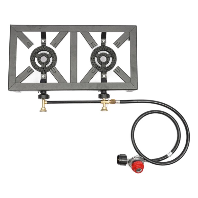 North America Australia Europe Fierce Double Head Furnace with Bracket Cast Iron Stove High Power Stove Outdoor Courtyard Gas Baking Stove