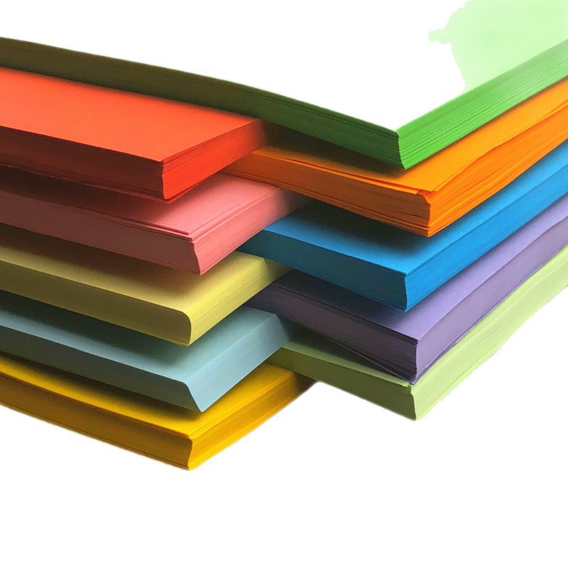 Papel de impresión de color a4 espesar 80g papel de papel de copia de papel de color para niños jardín de infantes hechos a mano origami papel de pintura al por mayor