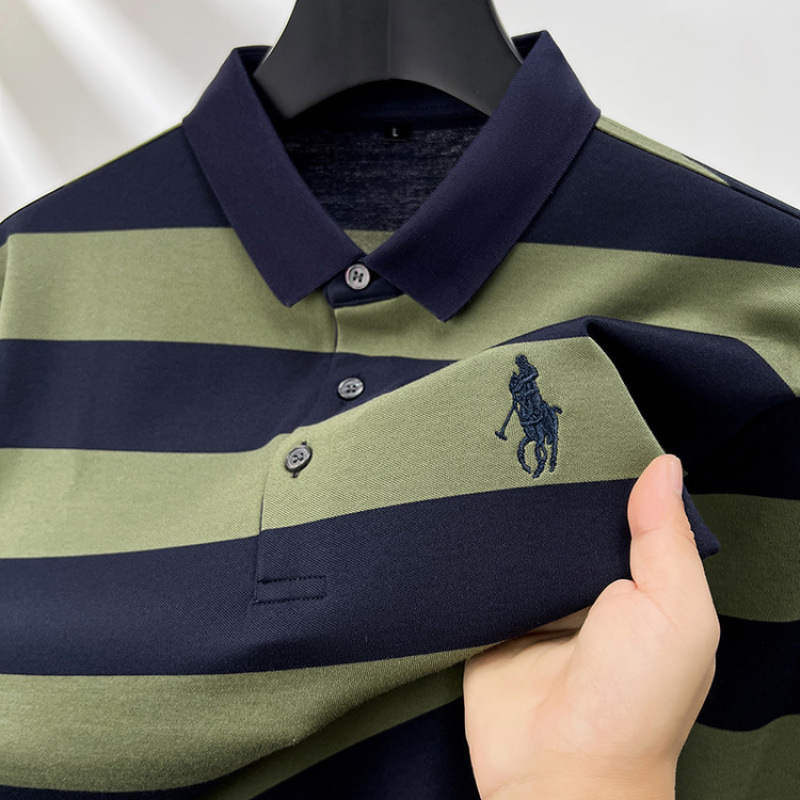 [Dropshipping] Men's Spring and Autum Long-Sleeved Casual Breathable Loose T-Shirt Polo Shirt Long-Sleeved Business