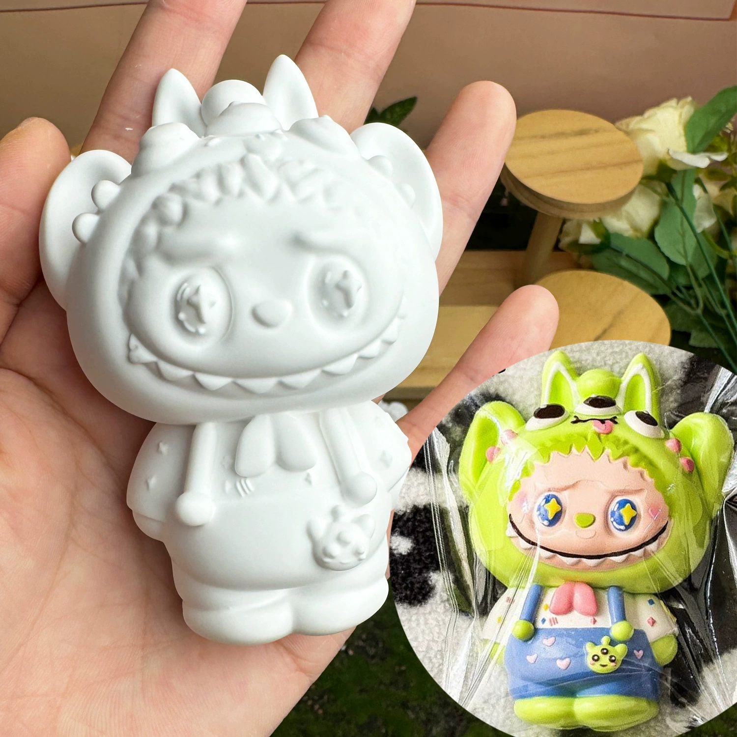 Labubu gypsum doll first generation second generation third generation labubu DIY graffiti peripheral clothes accessories plate