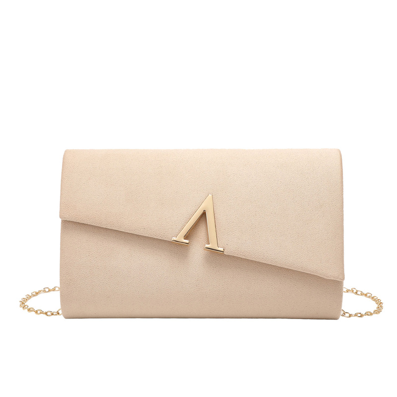 Dinner paper leather bag 2023 new simple fashion chain velvet clutch shoulder crossbody women's bag cross-border exclusive