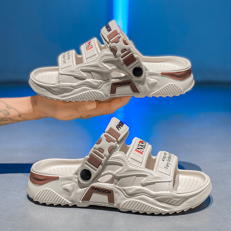 top Quality Men's Thick-Soled Slippers For Summer Wear, Trendy And Odor-Resistant, New Style One-Strap Outdoor Non-Slip Sports Beach_voghion.com