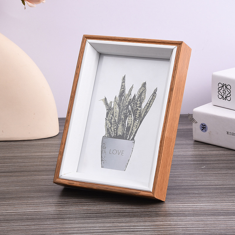 Creative solid wood stereo photo frame simple increase thick diy hollow picture frame desktop display table spot wholesale