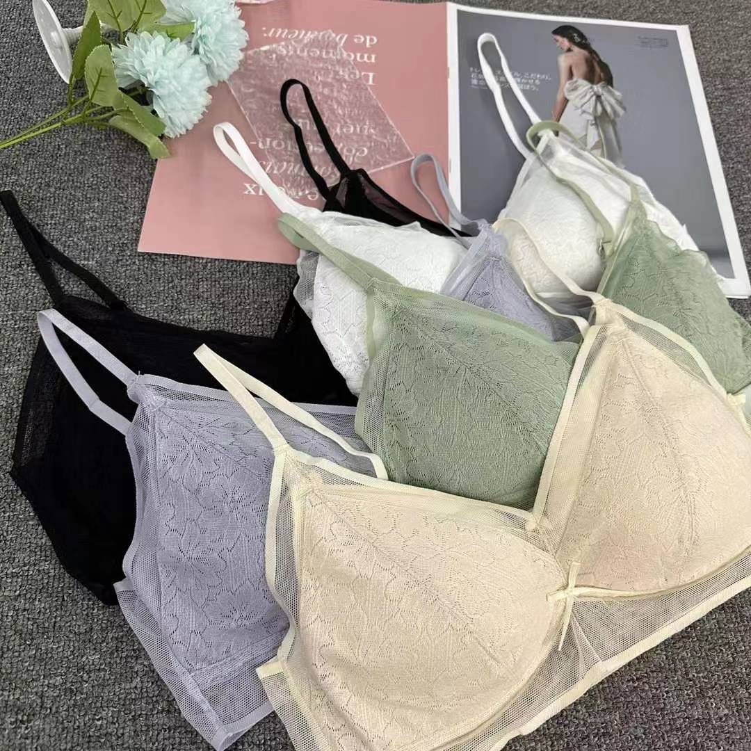 Nueva copa fija de encaje, chaleco de alta calidad, bra de yoga sin anillo de acero, ropa interior deportiva, mujer al por mayor