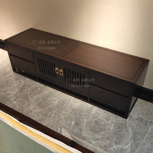 新中式电视柜实木现代简约别墅黑檀木酒店客厅禅意轻奢电视柜家具