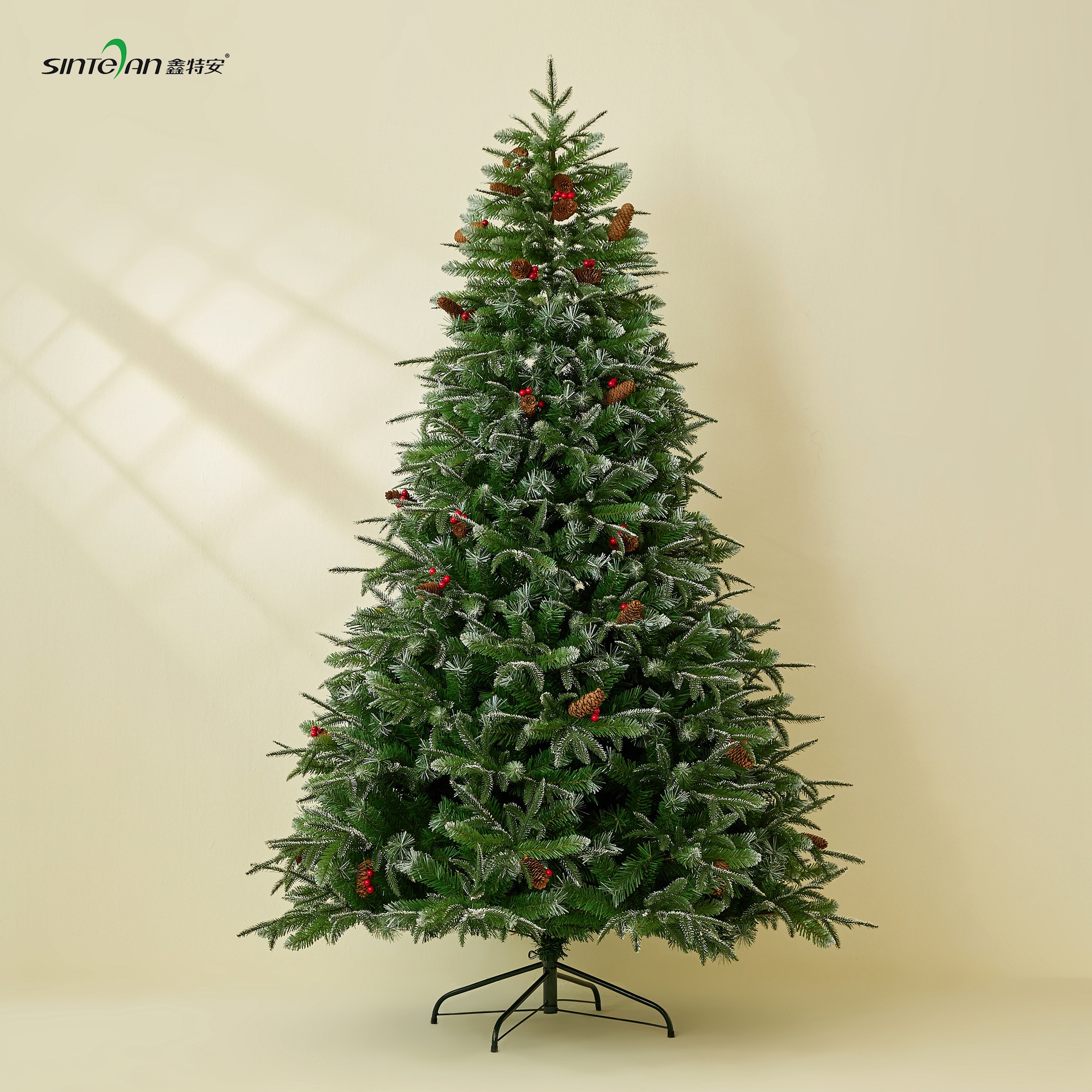 Árbol de Navidad con PE blanco, decoración del hogar, decoraciones navideñas de supermercado, decoración de ambiente, regalos, piñas, árbol de Navidad artificial