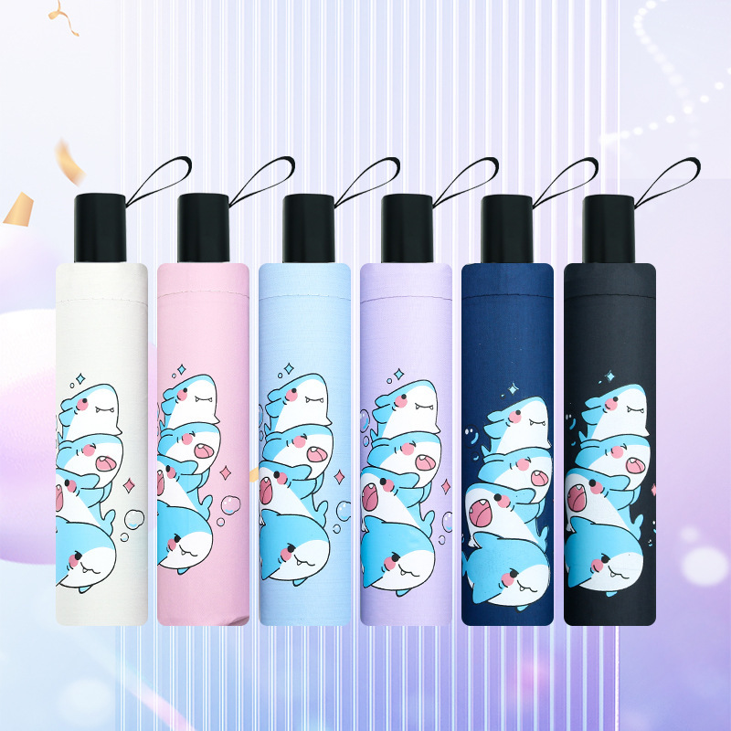 Jia Ping Umbrella Free Shipping Wholesale Umbrellas Little Shark Black Coating Dual-Use Sun and Rain Umbrella Sun Protection Uv Protection Sunshade Umbrella Jia Ping Umbrella Free Shipping Wholesale Umbrellas Little Shark Black Coating Dual-Use Sun and Rain Umbrella Sun Protection Uv Protection Sunshade Umbrella