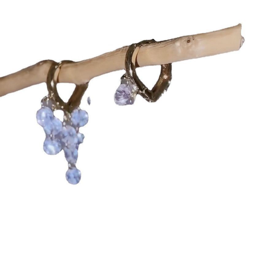 Translucent Crystal String Trendy Popular Elegant Fairy Earrings For Women Tassel Heart Shape_voghion.com